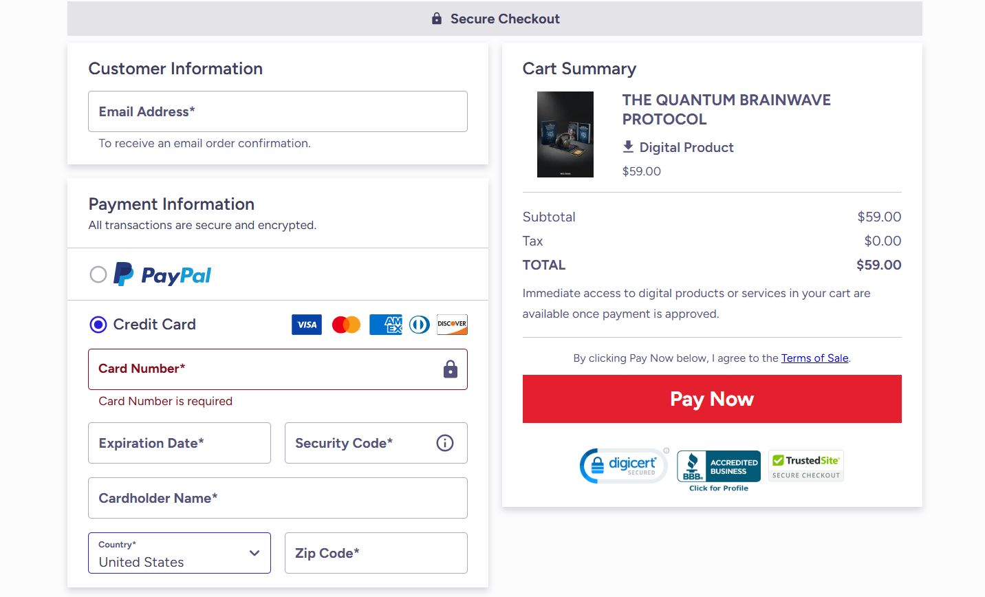 quantum brainwave protocol™-checkout page